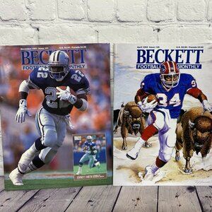 Vintage Becket Football Monthly Magazine #21 and #25 Lot of 2 Dec 1991 Apr 1992